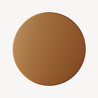 Brown circle shape, 3D rendering graphic