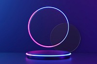 3D neon purple product background psd