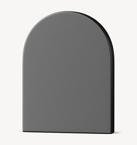 Gray arch shape, 3D rendering graphic