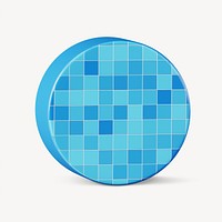 Mosaic tile cylinder shape, 3D rendering graphic