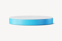 Round blue podium, 3D cylinder shape product stand 