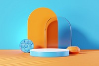 Summer 3D product background, arch shape design