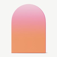 Pink gradient arch shape, 3D collage element psd