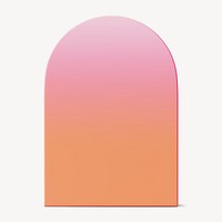 Pink gradient arch shape, 3D rendering graphic