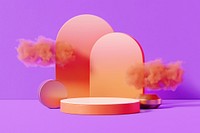 Cloud aesthetic 3D product background, arch shape design psd