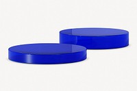 Round blue podium, 3D cylinder shape product stand psd