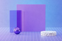 Purple modern product background, 3D podium