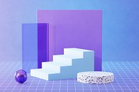 Purple modern product background, 3D podium