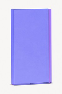 Transparent purple rectangle shape, 3D rendering graphic