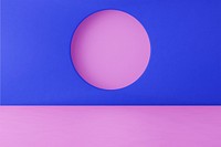 Colorful wall product backdrop mockup, 3D circle design psd