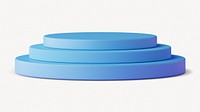 Round blue podium, 3D cylinder shape product stand 