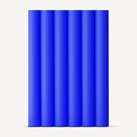 Blue wall paneling sample, 3D element psd