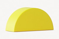 Yellow semi-circle, 3D rendering shape