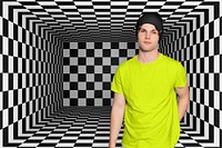 Men's green t-shirt with design space