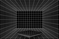 Black futuristic grid product background, 3D podium illustration psd