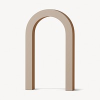 Brown arch shape, 3D rendering graphic
