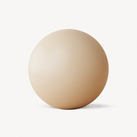 Beige ball shape, 3D rendering graphic