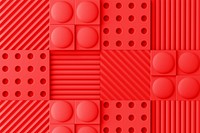 Red wall panel background, abstract pattern design