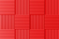 Red acoustic foam background, soundproofing wall panel