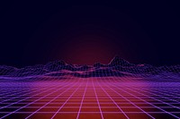 Retro wireframe landscape background, futuristic design