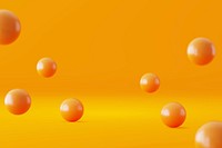 Orange bubbles product background mockup, 3D colorful design psd