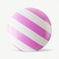 Striped bubble shape, 3D rendering graphic psd