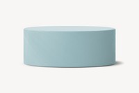 Round blue podium, 3D cylinder shape product stand 