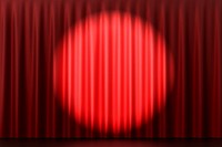 Red curtain product background with spotlight  psd