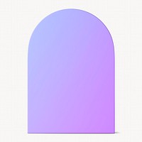 Purple gradient arch shape, 3D rendering graphic