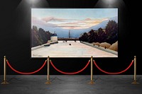 Gallery wall frame mockup, showcase event psd