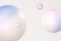 3D holographic bubbles background, pastel gradient design psd