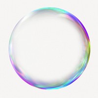 Holographic bubble shape, 3D rendering graphic psd