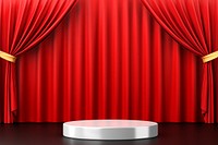 Red curtain product backdrop, 3D podium display