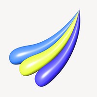 Colorful 3D splash shape, abstract graphic