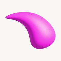 Pink fluid shape, 3D rendering graphic