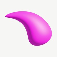 Pink fluid shape, 3D rendering graphic psd