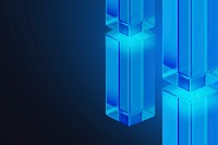 Blue glass pillars background, digital remix psd