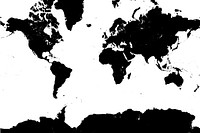 Black & white world map background, digital remix