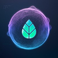 Eco-friendly icon element, digital remix psd