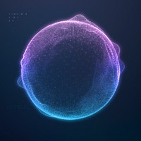 Metaverse sphere element, digital remix psd