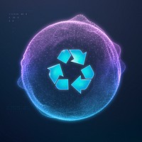 Recycle icon element, digital remix psd