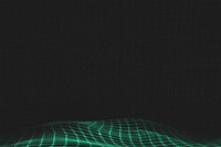 Technology dark green background, abstract grid wave, digital remix