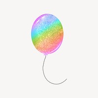 Rainbow glittery balloon graphic