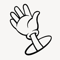Raising glove hand cartoon illustration