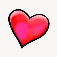 Pink heart, love illustration