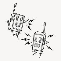 Walkie talkie cartoon clipart vector