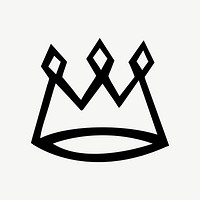Crown doodle icon collage element psd