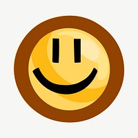 Smiling emoticon, facial expression clipart psd