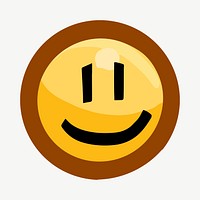 Smiling emoticon, facial expression clipart psd