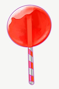 Red lollipop, collage element psd